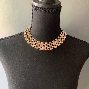 Unbranded Vintage wide open panther link choker necklace. Gold tone